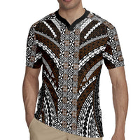 Brown Tongan Polynesian Tribal Rugby Jersey - Polynesian Pride