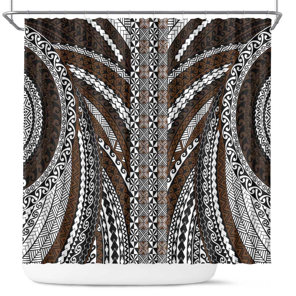 Brown Tongan Polynesian Tribal Shower Curtain - Polynesian Pride