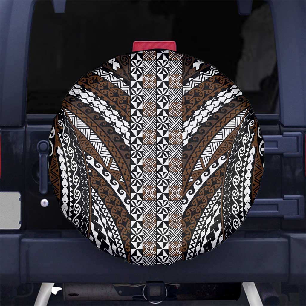 Brown Tongan Polynesian Tribal Spare Tire Cover - Polynesian Pride