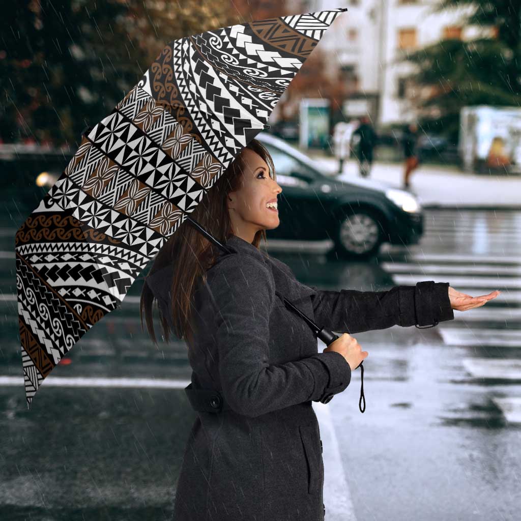 Brown Tongan Polynesian Tribal Umbrella - Polynesian Pride
