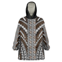 Brown Tongan Polynesian Tribal Wearable Blanket Hoodie - Polynesian Pride