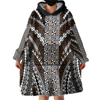 Brown Tongan Polynesian Tribal Wearable Blanket Hoodie - Polynesian Pride