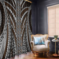Brown Tongan Polynesian Tribal Window Curtain - Polynesian Pride