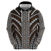 Brown Tongan Polynesian Tribal Zip Hoodie - Polynesian Pride