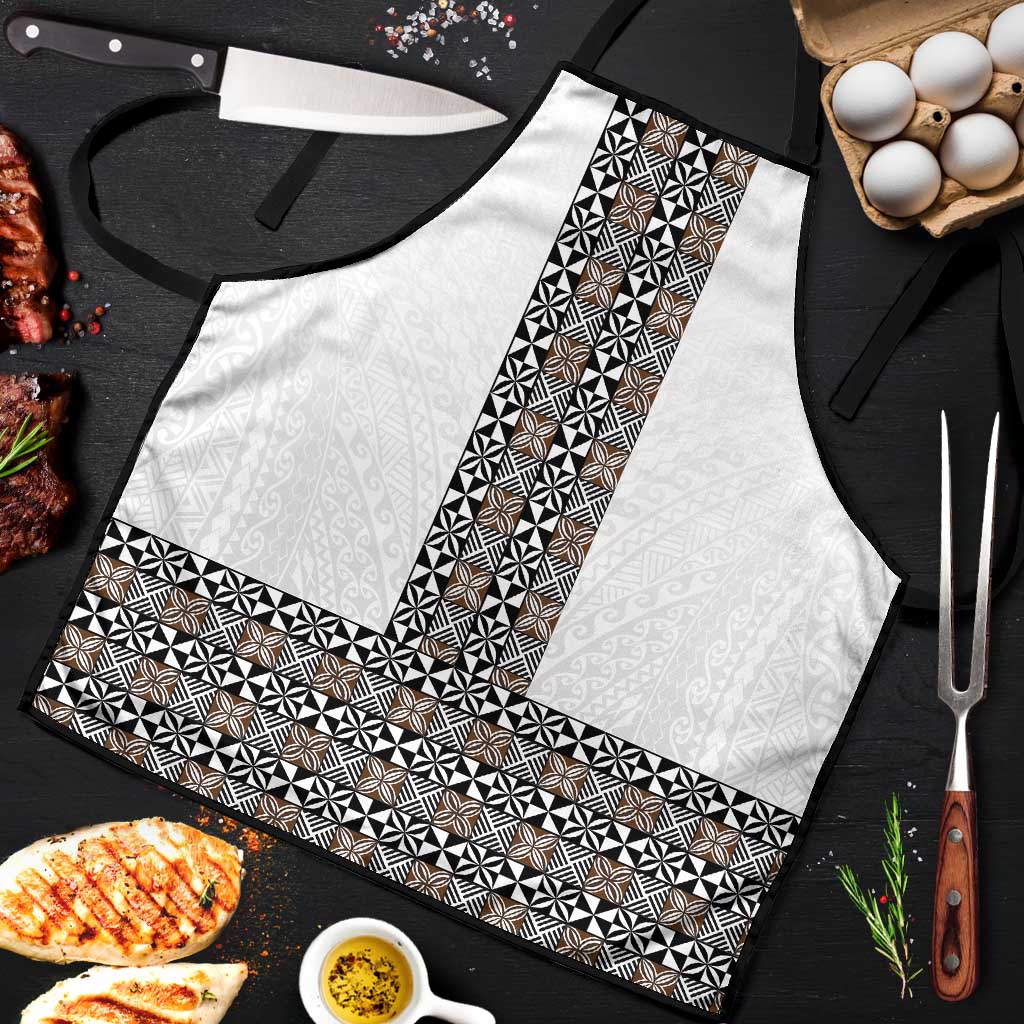 Light Gray Tongan Polynesian Tribal Apron - Polynesian Pride