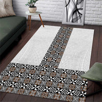 Light Gray Tongan Polynesian Tribal Area Rug - Polynesian Pride