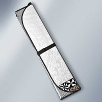 Light Gray Tongan Polynesian Tribal Auto Sun Shade - Polynesian Pride