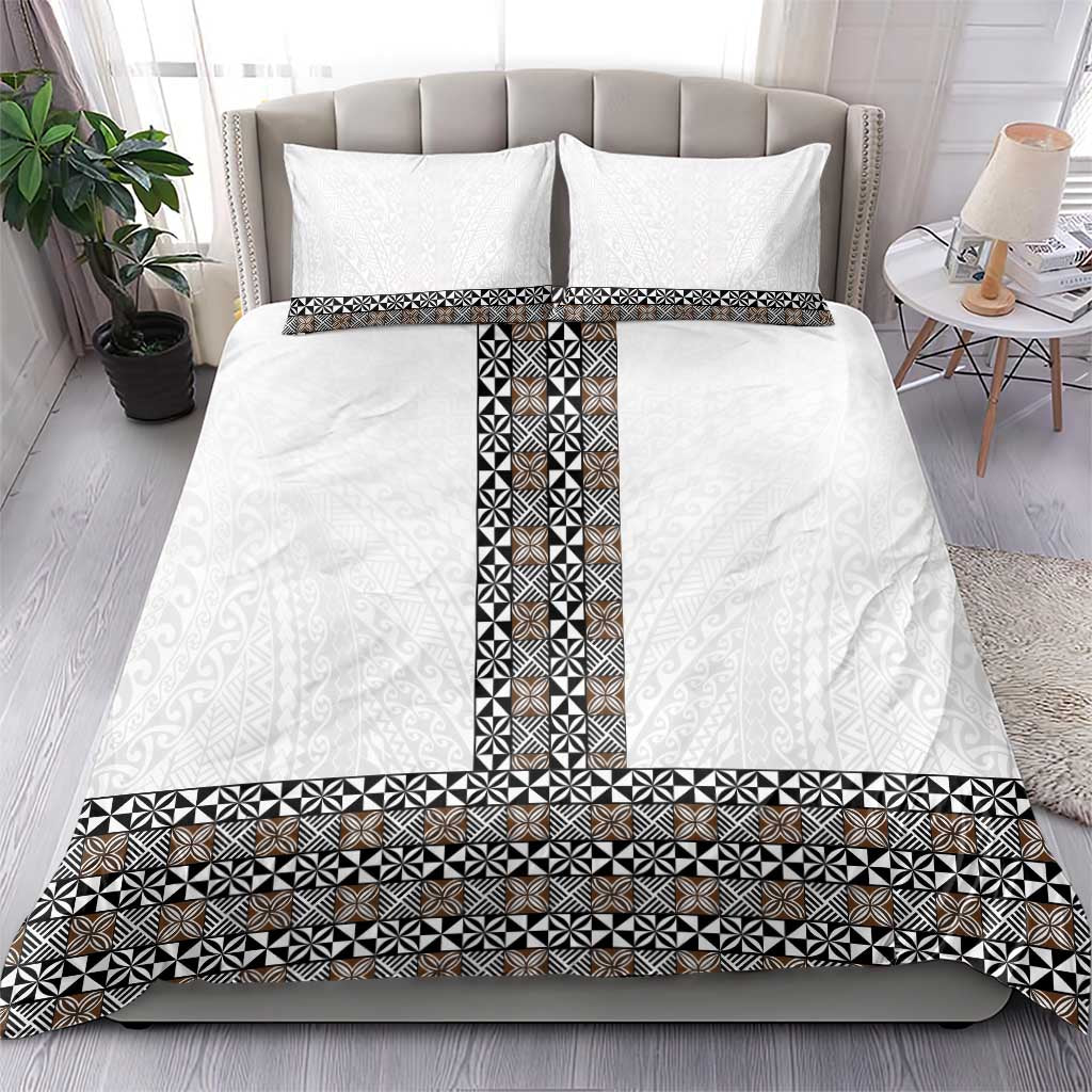 Light Gray Tongan Polynesian Tribal Bedding Set - Polynesian Pride