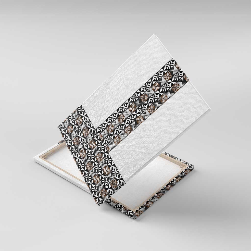 Light Gray Tongan Polynesian Tribal Canvas Wall Art - Polynesian Pride