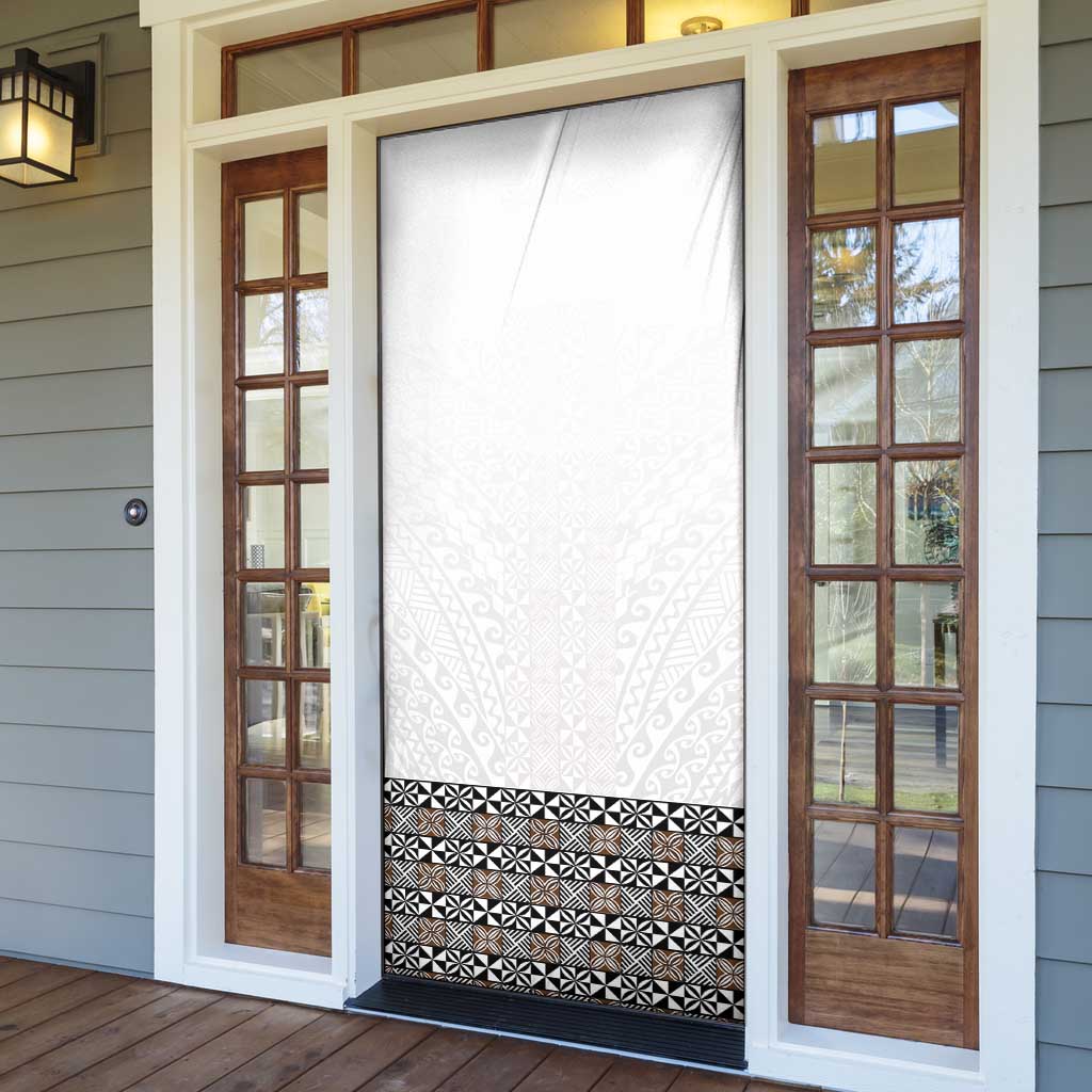 Light Gray Tongan Polynesian Tribal Door Cover - Polynesian Pride