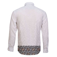 Light Gray Tongan Polynesian Tribal Family Matching Long Sleeve Bodycon Dress and Hawaiian Shirt - Polynesian Pride