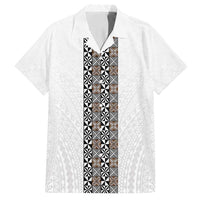 Light Gray Tongan Polynesian Tribal Family Matching Summer Maxi Dress and Hawaiian Shirt - Polynesian Pride