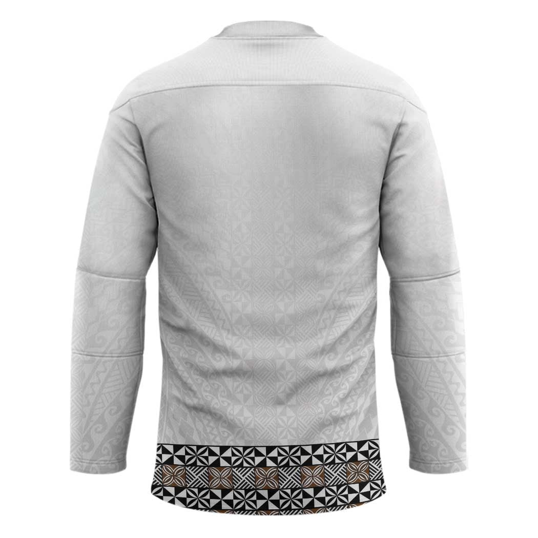 Light Gray Tongan Polynesian Tribal Hockey Jersey - Polynesian Pride
