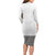 Light Gray Tongan Polynesian Tribal Long Sleeve Bodycon Dress - Polynesian Pride