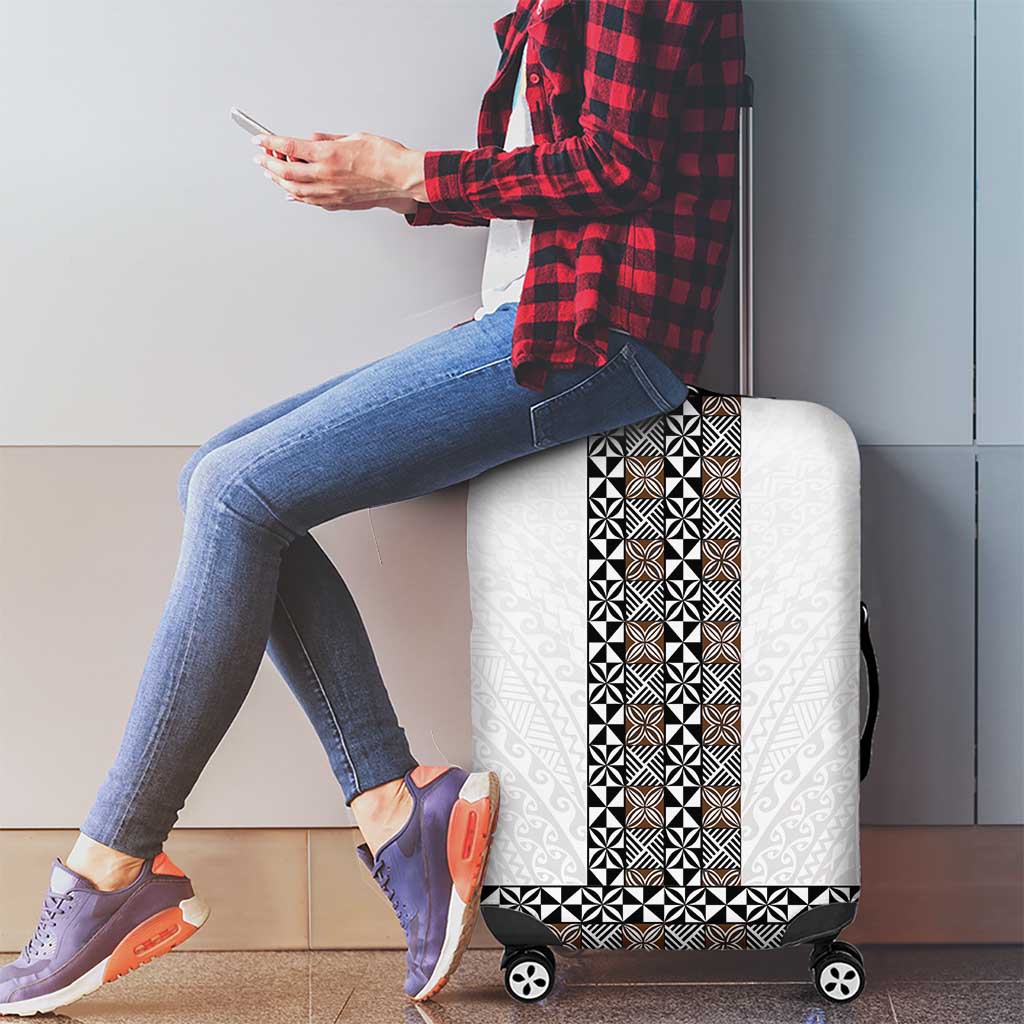 Light Gray Tongan Polynesian Tribal Luggage Cover - Polynesian Pride