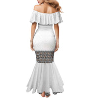 Light Gray Tongan Polynesian Tribal Mermaid Dress - Polynesian Pride
