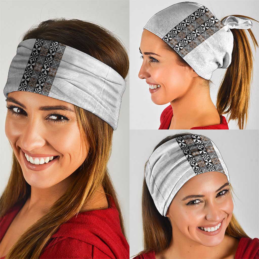 Light Gray Tongan Polynesian Tribal Neck Gaiter - Polynesian Pride