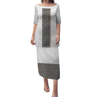 Light Gray Tongan Polynesian Tribal Puletasi - Polynesian Pride