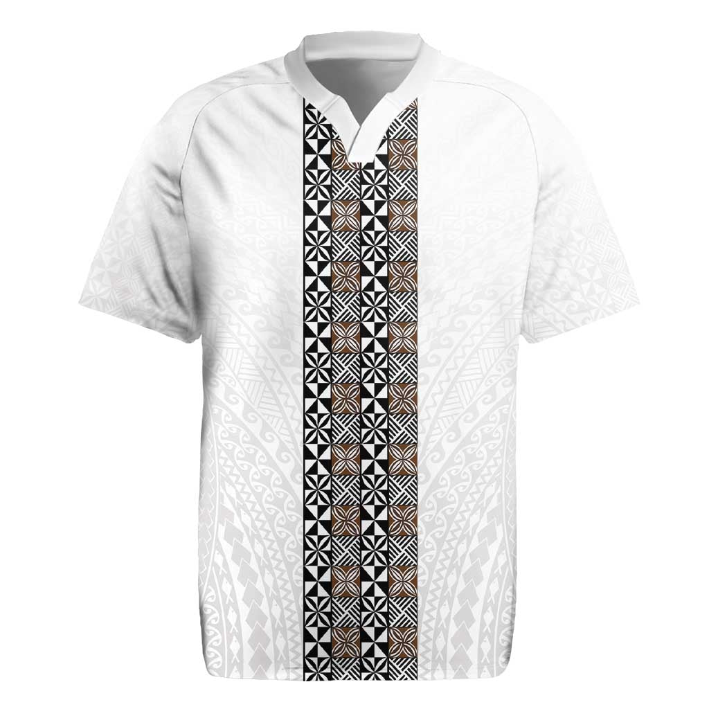 Light Gray Tongan Polynesian Tribal Rugby Jersey - Polynesian Pride