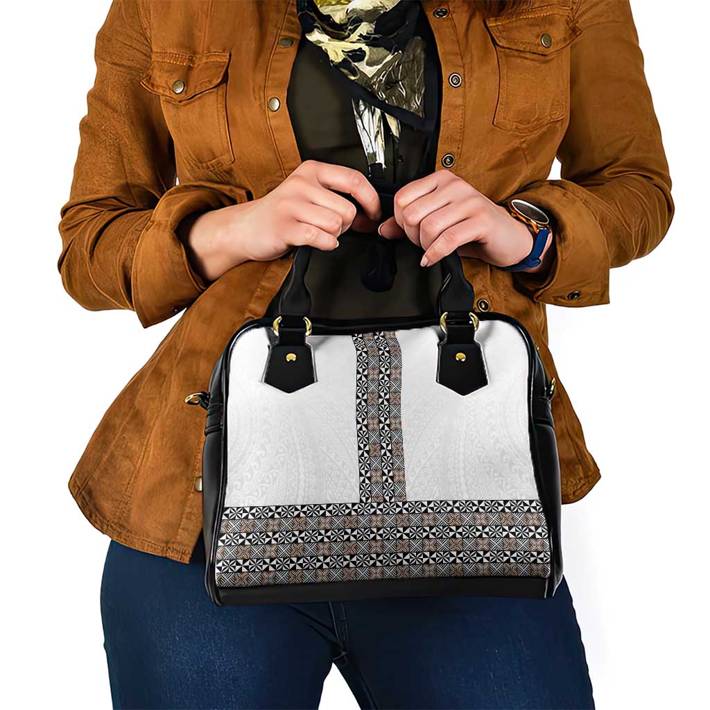 Light Gray Tongan Polynesian Tribal Shoulder Handbag - Polynesian Pride