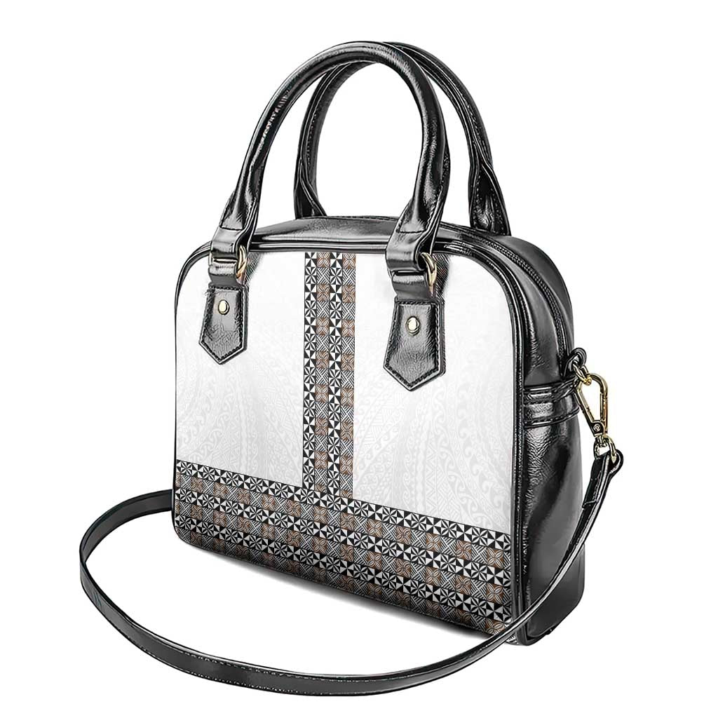 Light Gray Tongan Polynesian Tribal Shoulder Handbag - Polynesian Pride