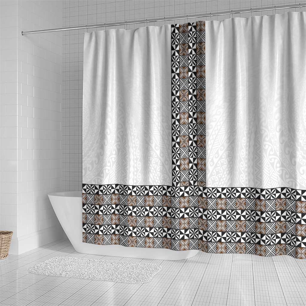 Light Gray Tongan Polynesian Tribal Shower Curtain - Polynesian Pride