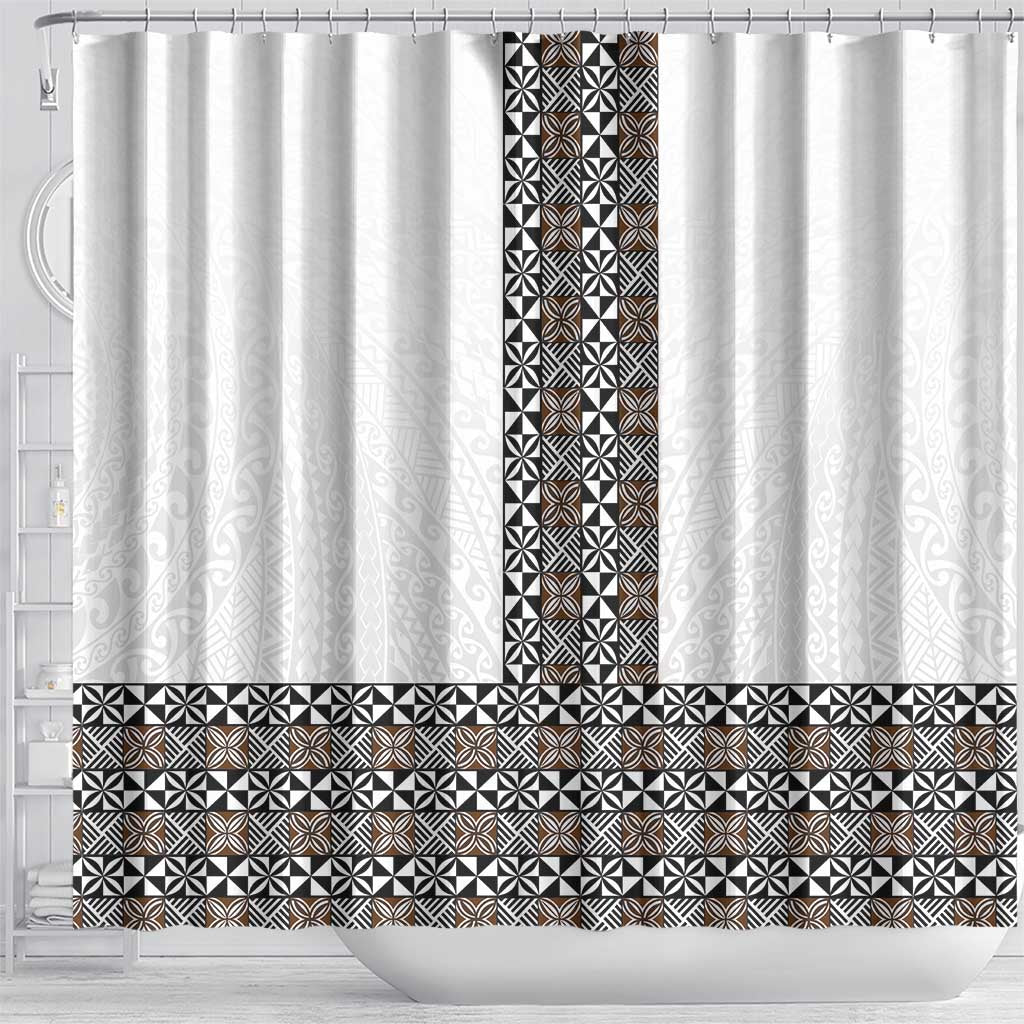 Light Gray Tongan Polynesian Tribal Shower Curtain - Polynesian Pride