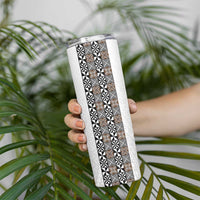 Light Gray Tongan Polynesian Tribal Skinny Tumbler - Polynesian Pride