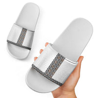 Light Gray Tongan Polynesian Tribal Slide Sandals - Polynesian Pride