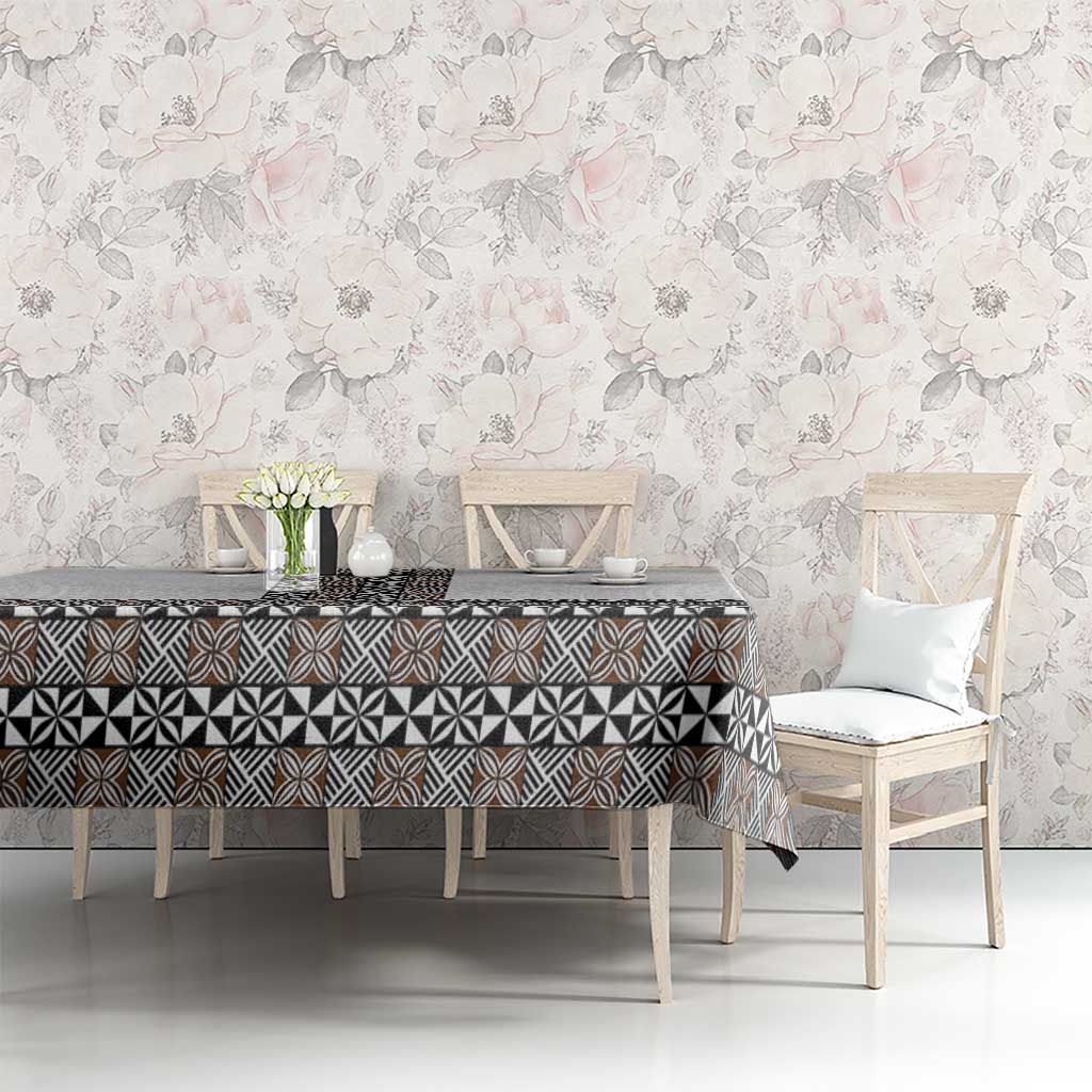 Light Gray Tongan Polynesian Tribal Tablecloth - Polynesian Pride