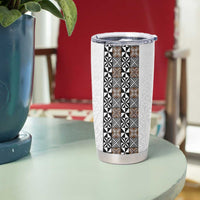 Light Gray Tongan Polynesian Tribal Tumbler Cup - Polynesian Pride