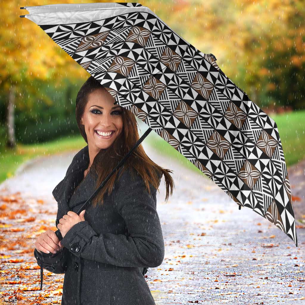 Light Gray Tongan Polynesian Tribal Umbrella - Polynesian Pride