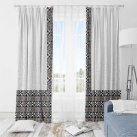 Light Gray Tongan Polynesian Tribal Window Curtain - Polynesian Pride