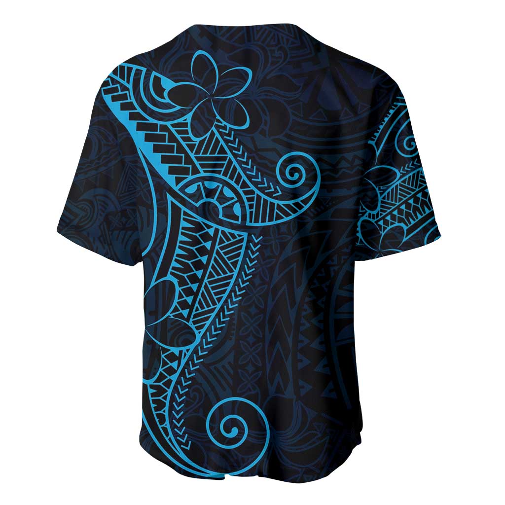 Black Blue Polynesian Tribal Baseball Jersey LT9 - Polynesian Pride
