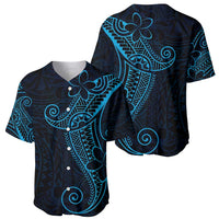 Black Blue Polynesian Tribal Baseball Jersey LT9 - Polynesian Pride