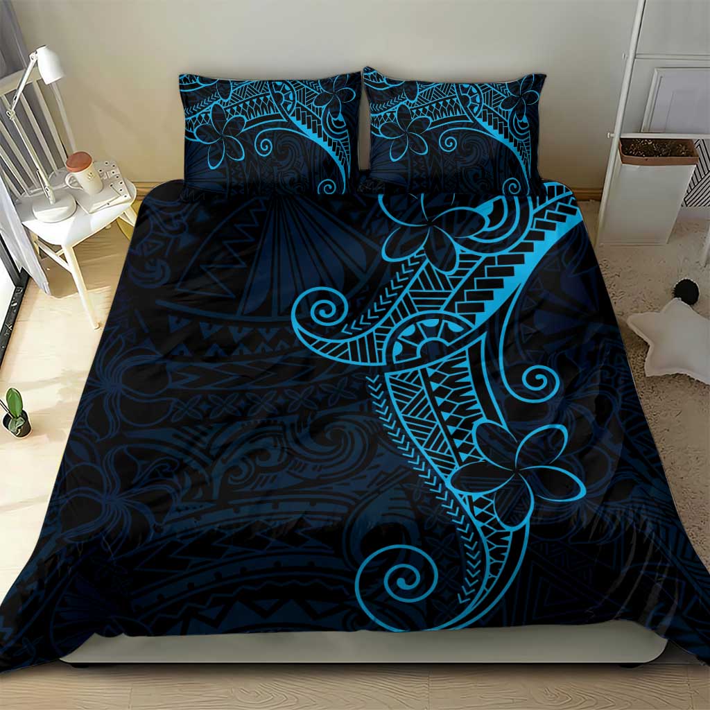 Black Blue Polynesian Tribal Bedding Set - Polynesian Pride