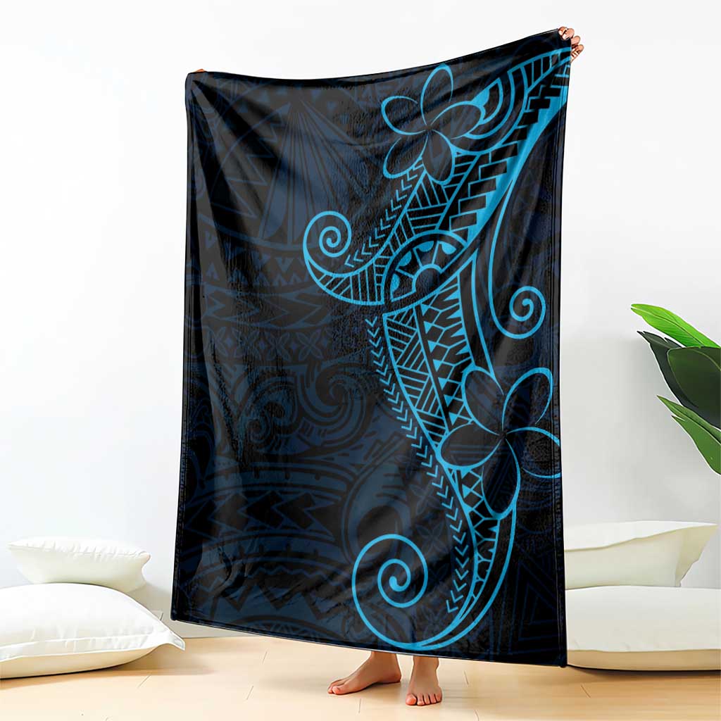 Black Blue Polynesian Tribal Blanket LT9 - Polynesian Pride