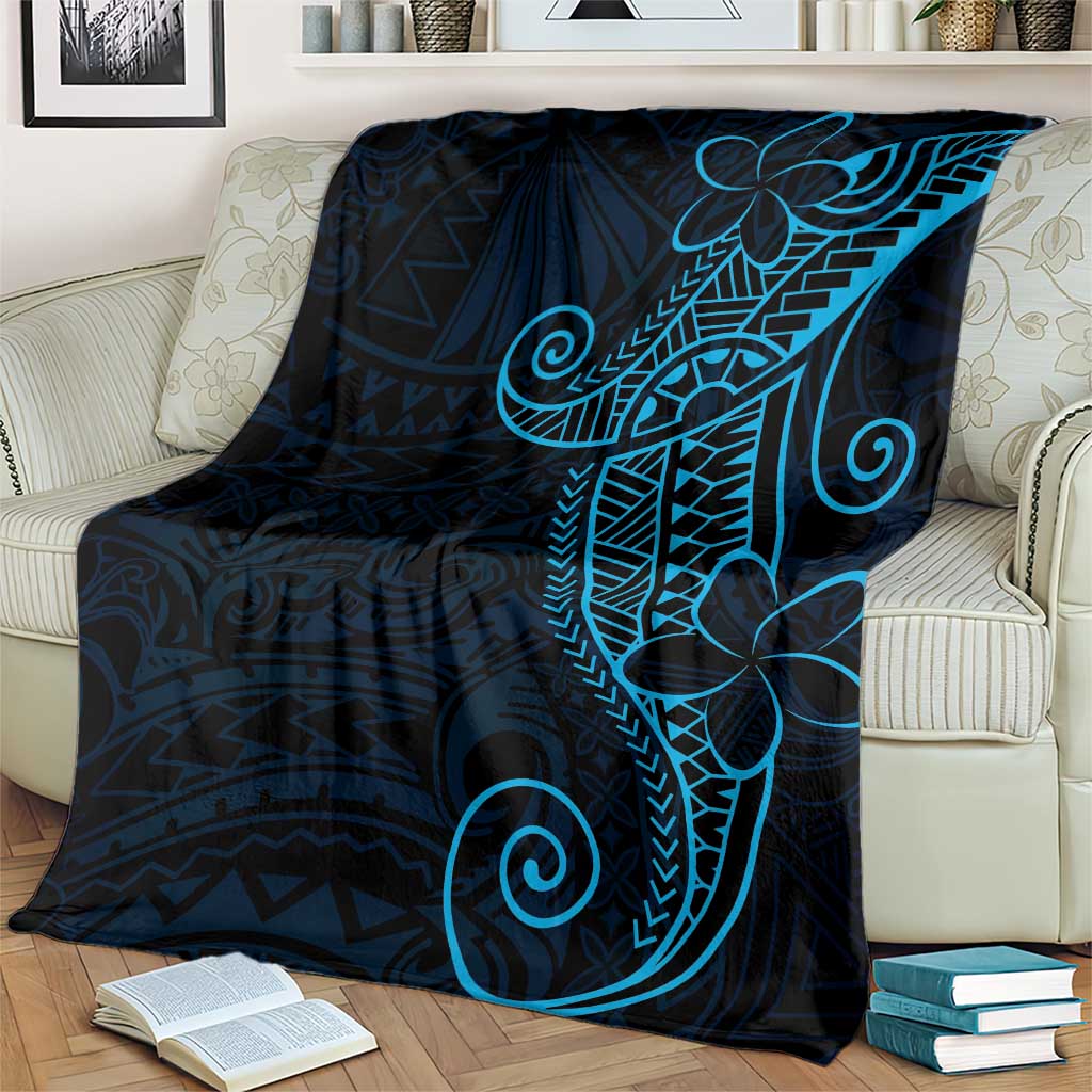 Black Blue Polynesian Tribal Blanket LT9 - Polynesian Pride