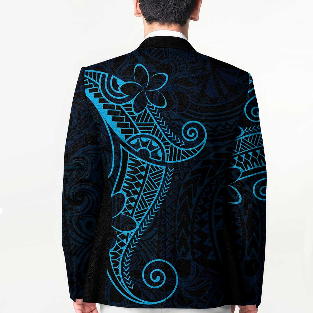 Black Blue Polynesian Tribal Blazer - Polynesian Pride