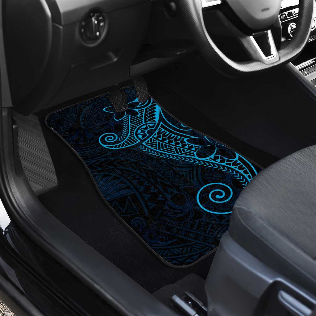 Black Blue Polynesian Tribal Car Mats - Polynesian Pride