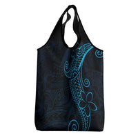 Black Blue Polynesian Tribal Grocery Bag - Polynesian Pride
