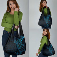 Black Blue Polynesian Tribal Grocery Bag - Polynesian Pride