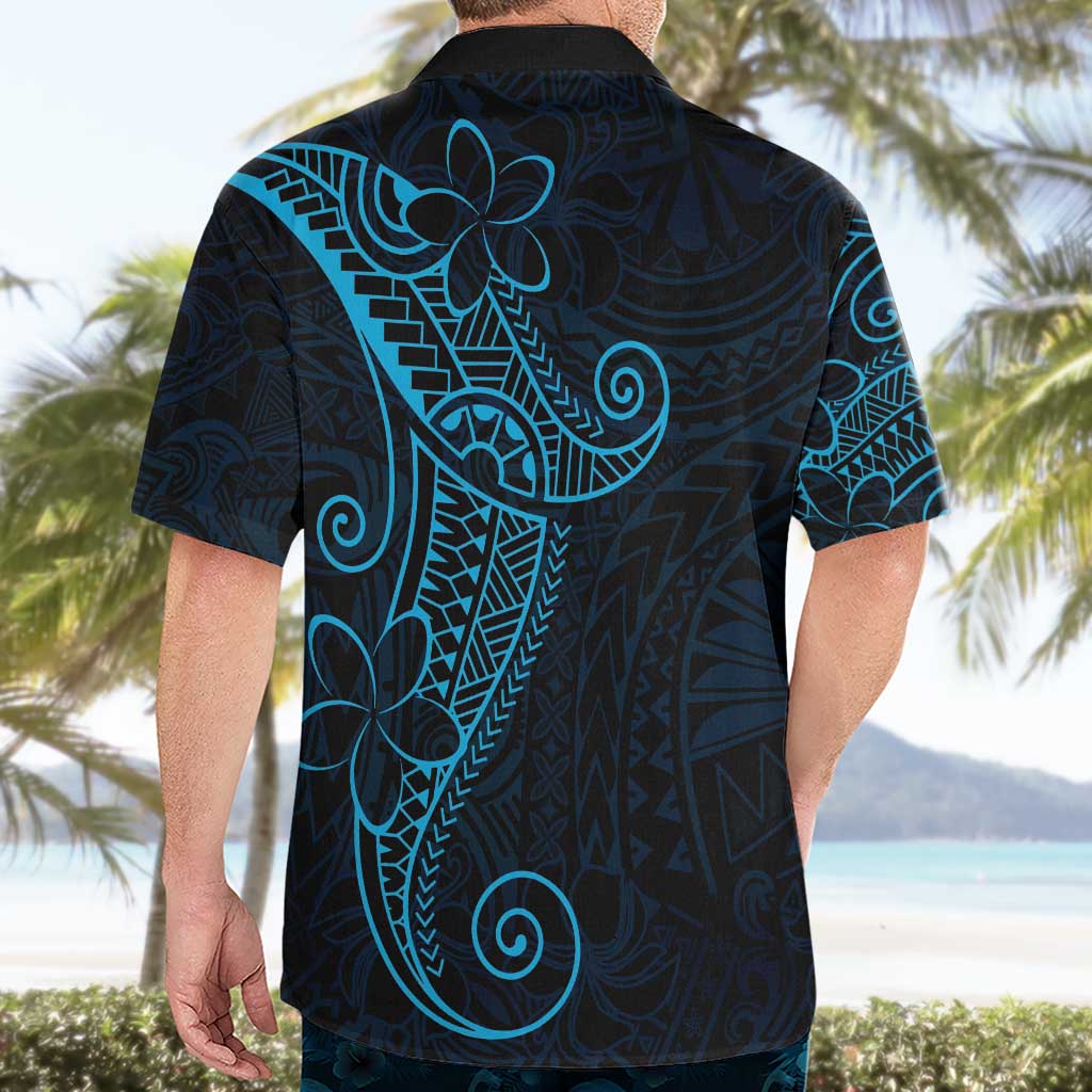 Black Blue Polynesian Tribal Hawaiian Shirt - Polynesian Pride