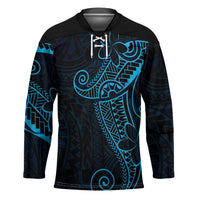 Black Blue Polynesian Tribal Hockey Jersey - Polynesian Pride