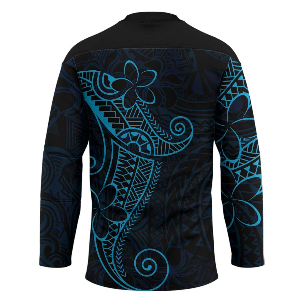 Black Blue Polynesian Tribal Hockey Jersey - Polynesian Pride