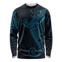 Black Blue Polynesian Tribal Long Sleeve Shirt LT9 Unisex Blue - Polynesian Pride