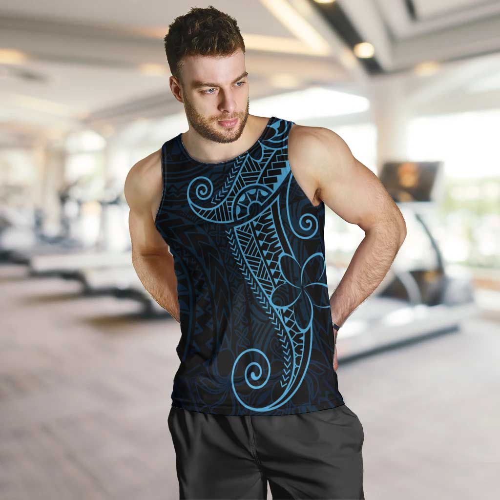 Black Blue Polynesian Tribal Men Tank Top LT9 Blue - Polynesian Pride