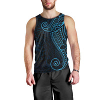 Black Blue Polynesian Tribal Men Tank Top LT9 - Polynesian Pride