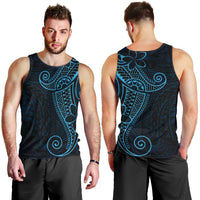 Black Blue Polynesian Tribal Men Tank Top LT9 - Polynesian Pride