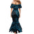 Black Blue Polynesian Tribal Mermaid Dress - Polynesian Pride